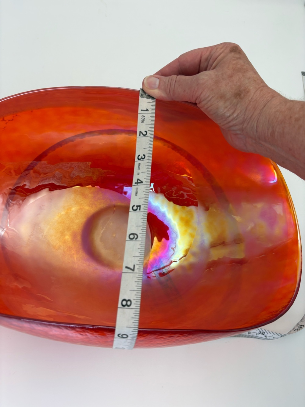Large Murano Glass Sunset Bowl Crate & Barrel - Made in Italy - Picture 15 of 16